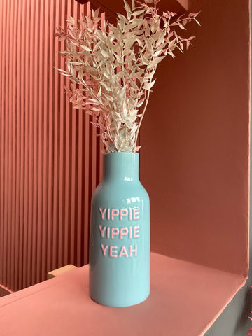 Yippie Yippie Yeah Blue Vase